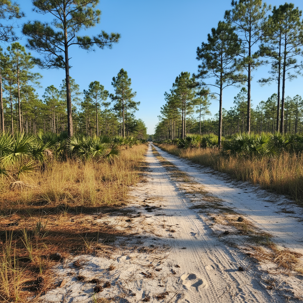Florida rural trail through wooded acreage